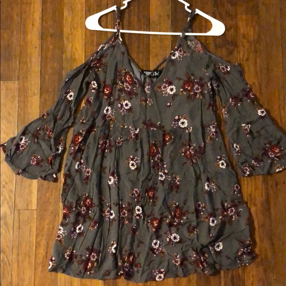 Open Shoulder Floral Dress